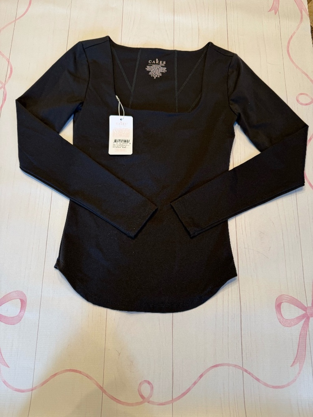 NWT Cakes No BS Long Sleeve Black top size Small